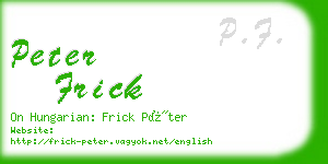 peter frick business card